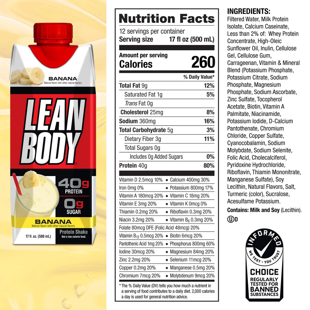 Labrada Lean Body RTD 12-pack carton for easy storage and travel.