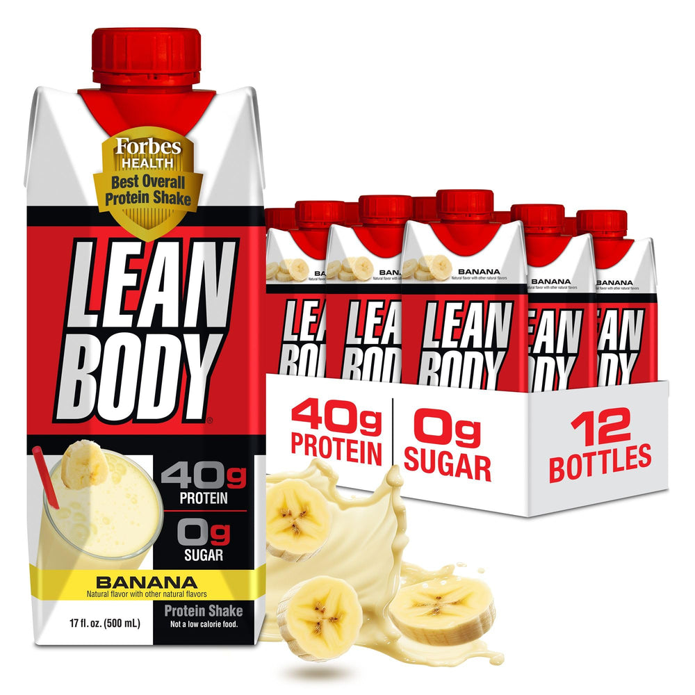 Labrada Lean Body RTD Banana bottle showing convenient on-the-go protein boost.