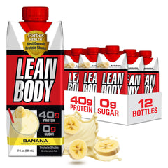 Labrada Lean Body RTD Banana bottle showing convenient on-the-go protein boost.