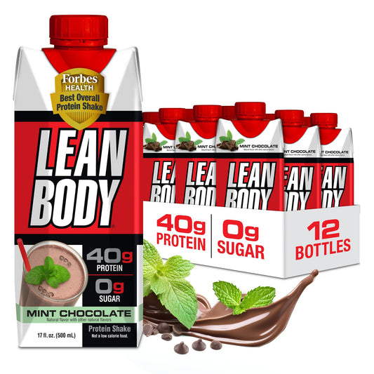 Labrada Lean Body RTD Mint Chocolate bottle with 40g protein for on-the-go fueling.
