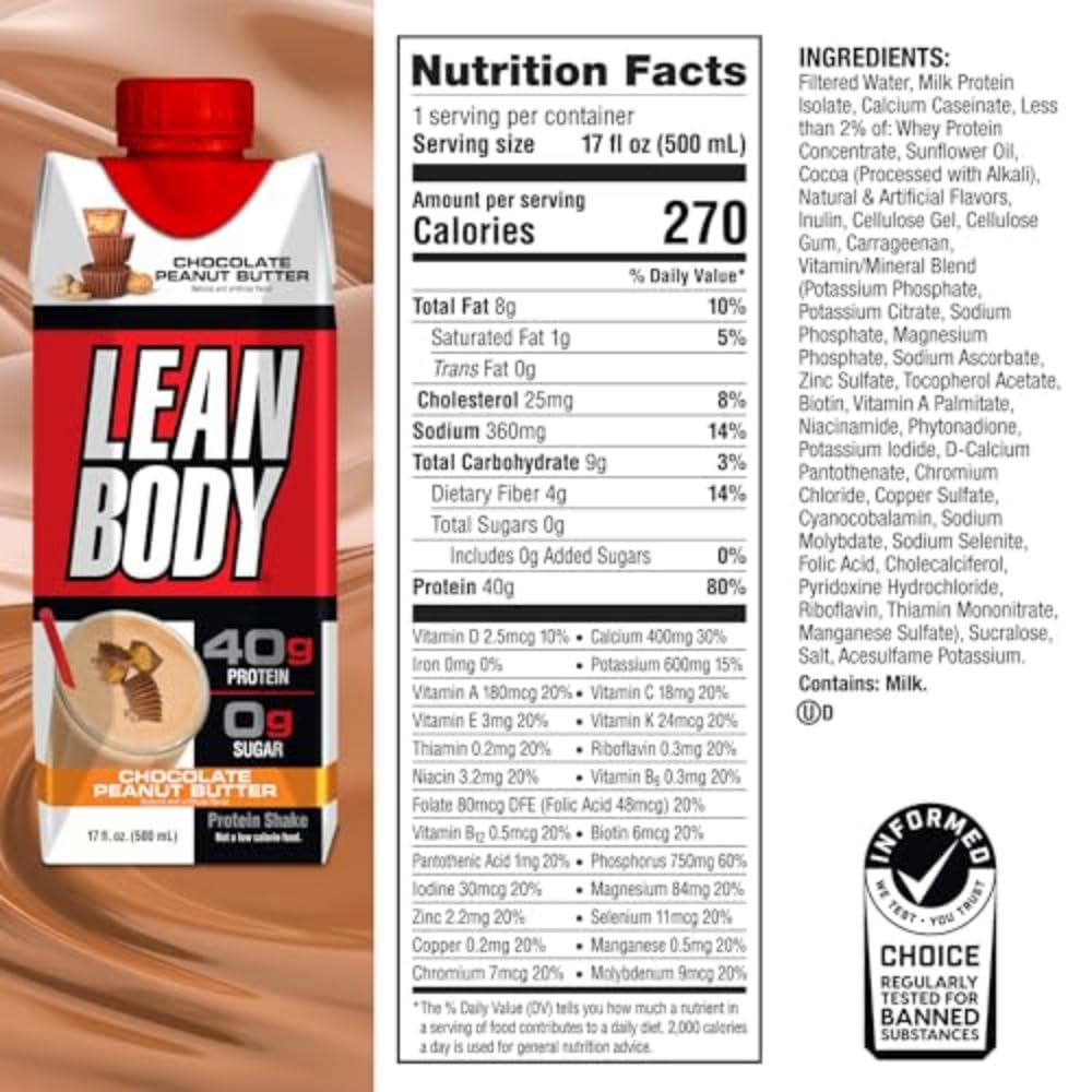 Labrada Lean Body RTD recyclable carton and lid, eco-friendly packaging option.