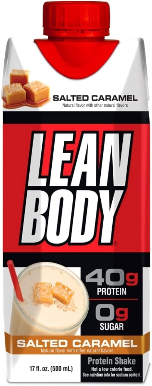 Labrada Lean Body RTD Salted Caramel front packaging highlights 40 g protein per bottle