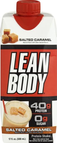 Labrada Lean Body RTD Salted Caramel being poured into glass suggests post-workout refreshment