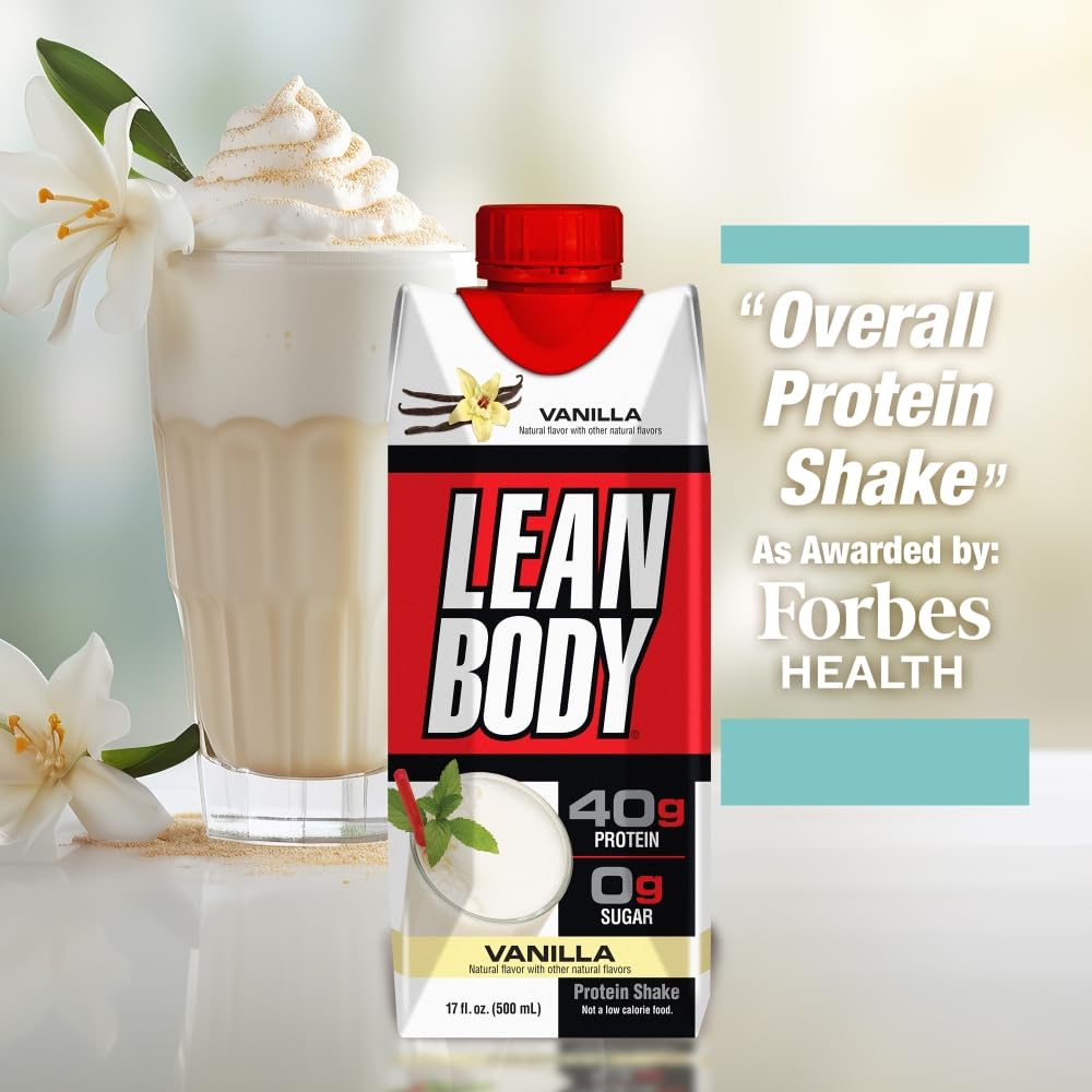 Labrada Lean Body RTD Vanilla glass: creamy taste and convenience.