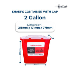 LabXcel Sharps Container 2 Gal top view showing spacious interior.