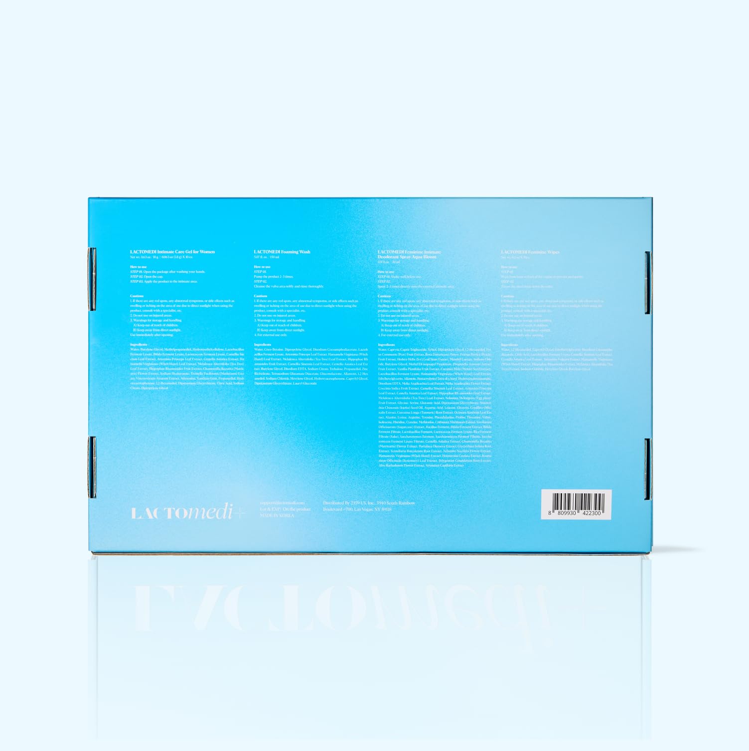 LACTOMEDI Bestie Box daily routine image suggests convenient all-in-one care.