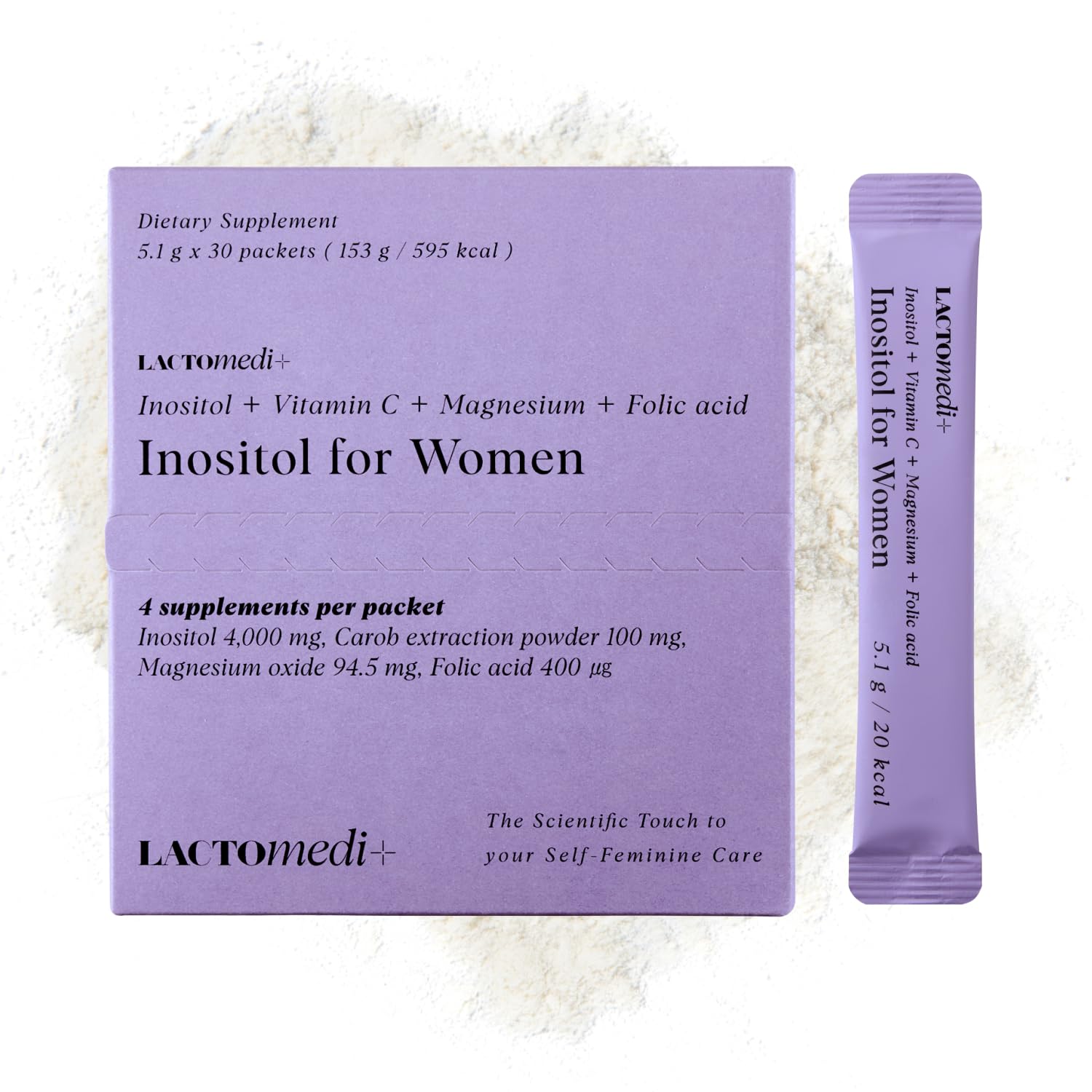 LACTOMEDI bottle showing inositol supplement for daily wellness support
