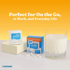 Lactrase 40-fast-acting pills pack emphasizes full bottle contents.