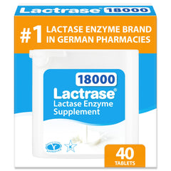 Lactrase dispenser front view showing travel-friendly case for dairy meals.