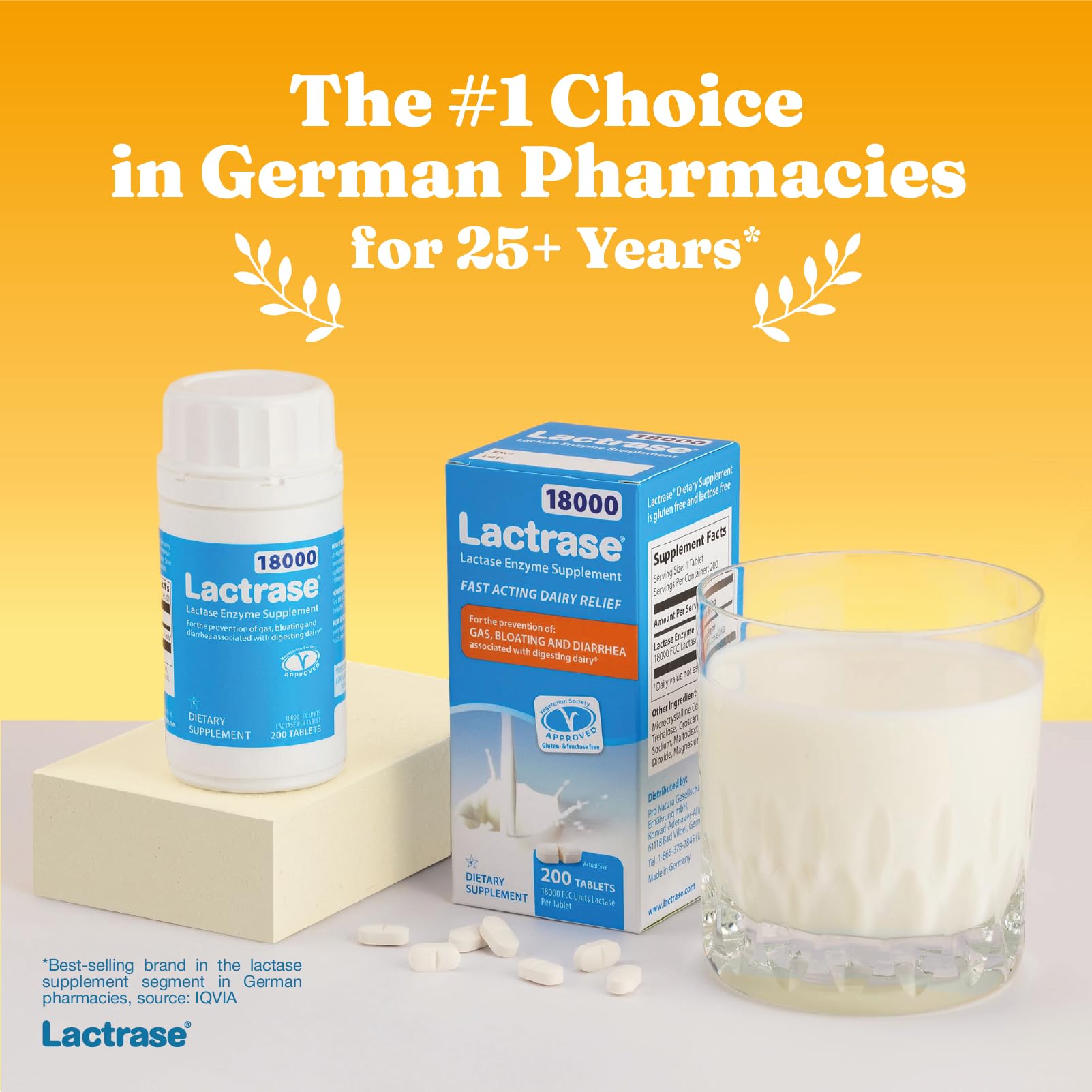 Lactrase refill pack 200-count provides long-lasting dairy digestion support for families.