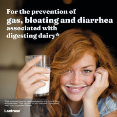 Lactrase tablets split-dose option shows flexible dosing for different meal sizes.