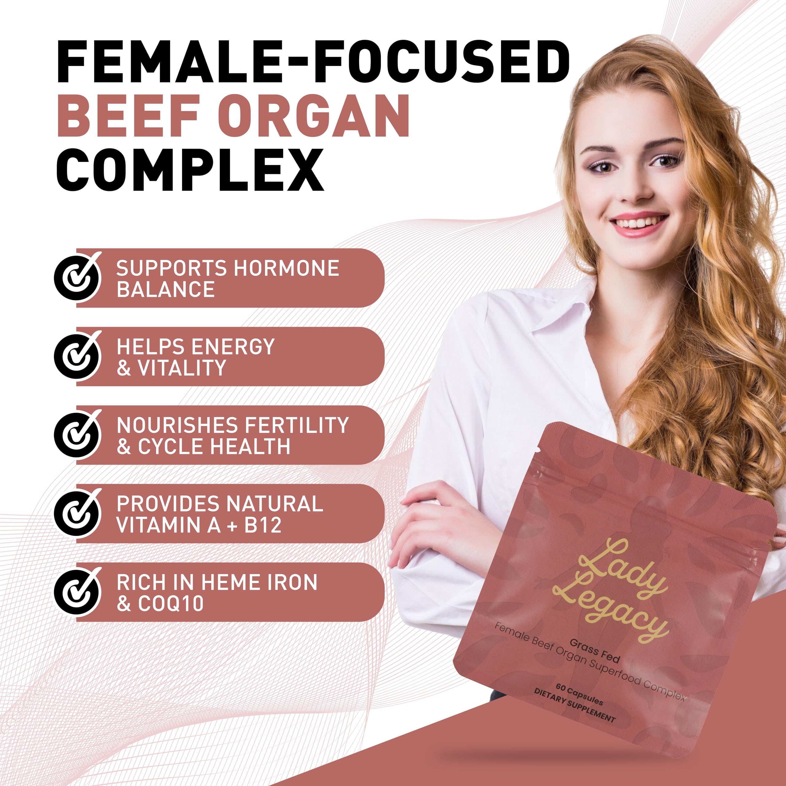 Lady Legacy freeze-dried process close-up preserving delicate nutrients in capsules