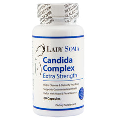 Lady Soma Candida Complex bottle with probiotic blend for vaginal health support
