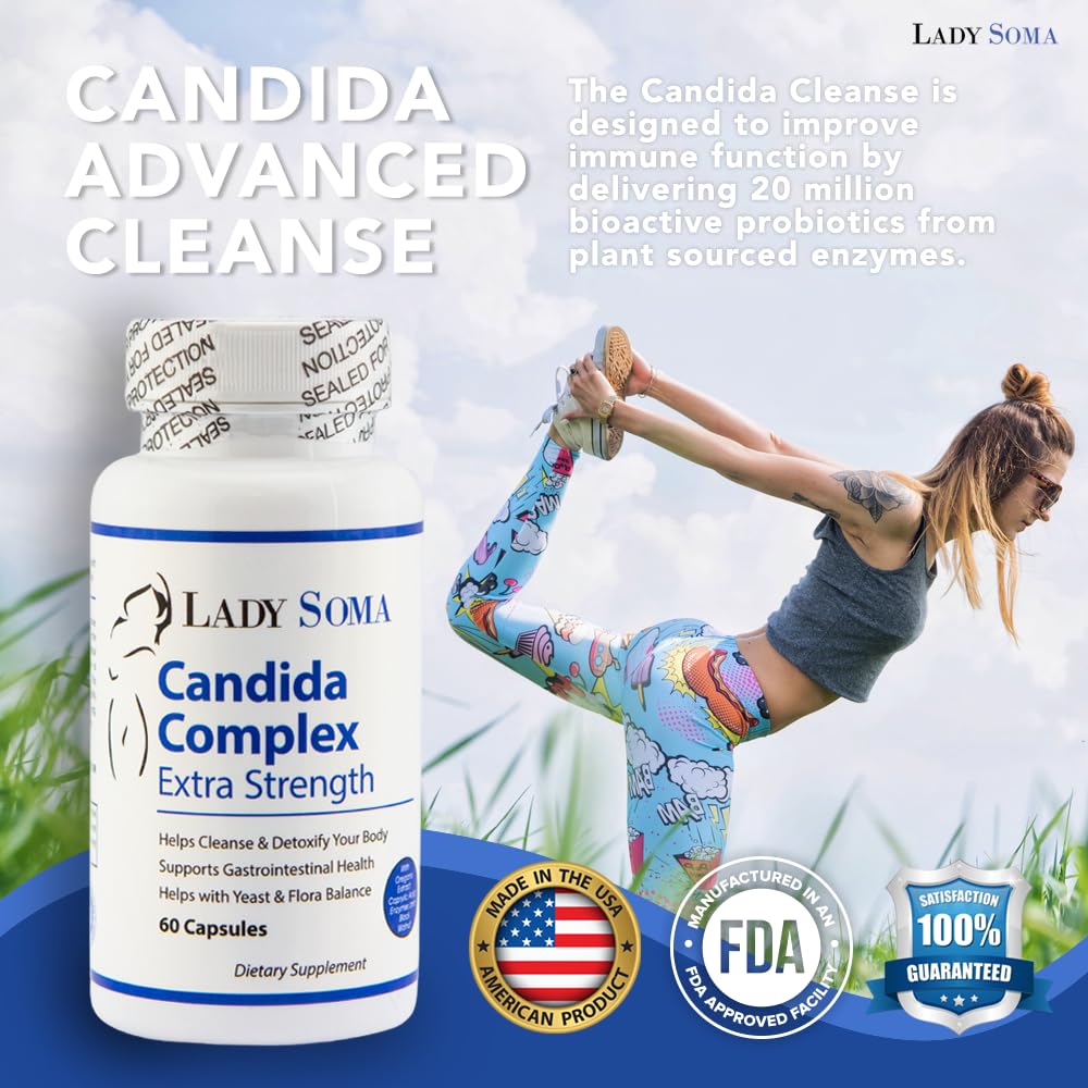 Lady Soma Candida Complex natural ingredients list promotes safe, long-term support