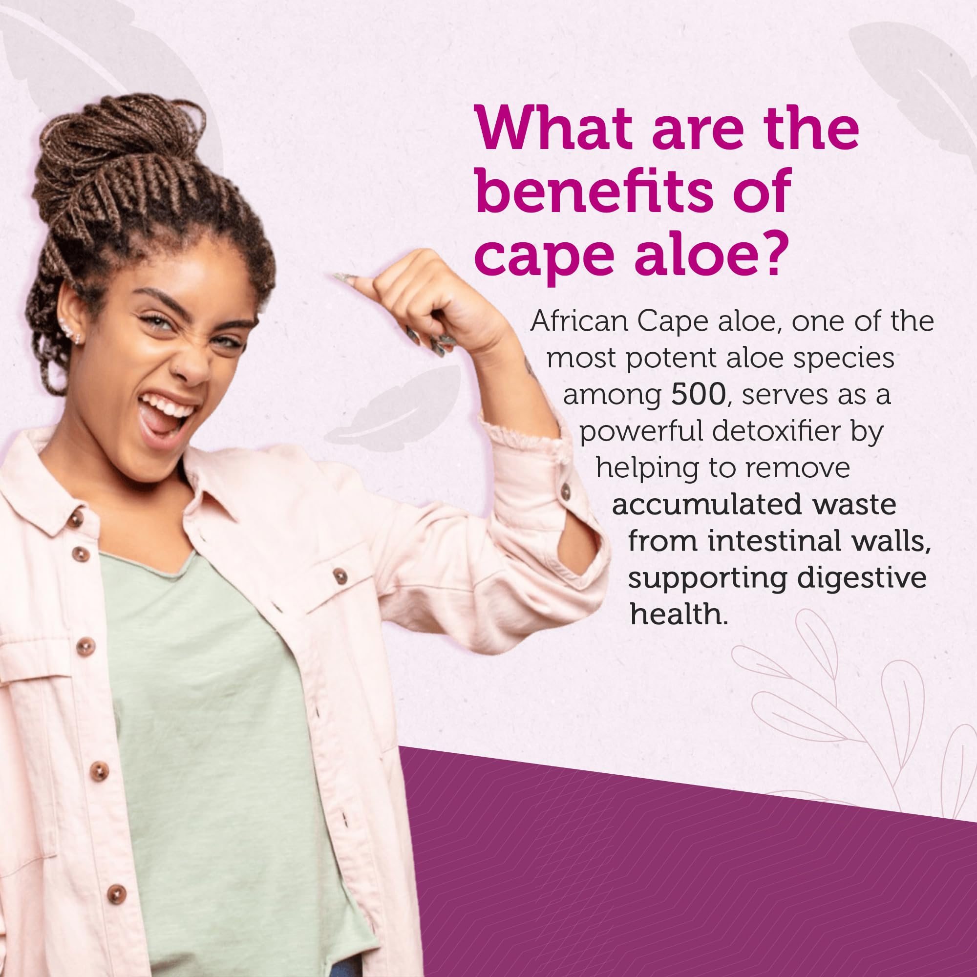LadyMe Pure Cape Aloe capsules being swallowed with water for easy daily use