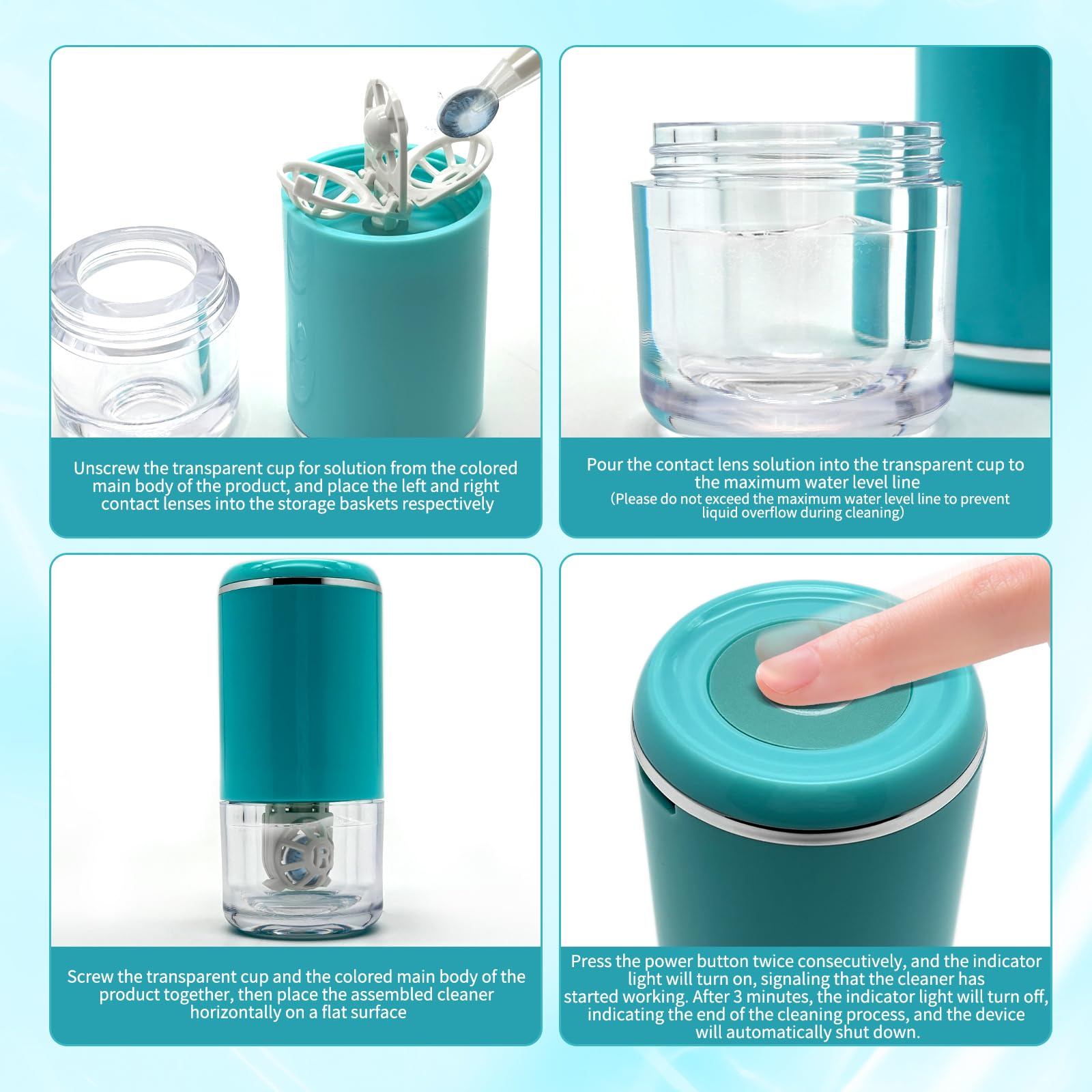 LADYPONYCSC Ultrasonic cleaner compact dimensions highlighted for travel use.