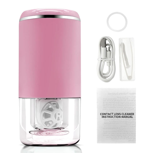 LADYPONYSSC portable ultrasonic cleaner performing 360° lens cleaning for soft and colored lenses