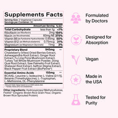 Label close-up emphasizes natural ingredients in the blend.