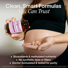 Ladywell Prenatal Multivitamin with DHA ingredient highlighted for early neural support