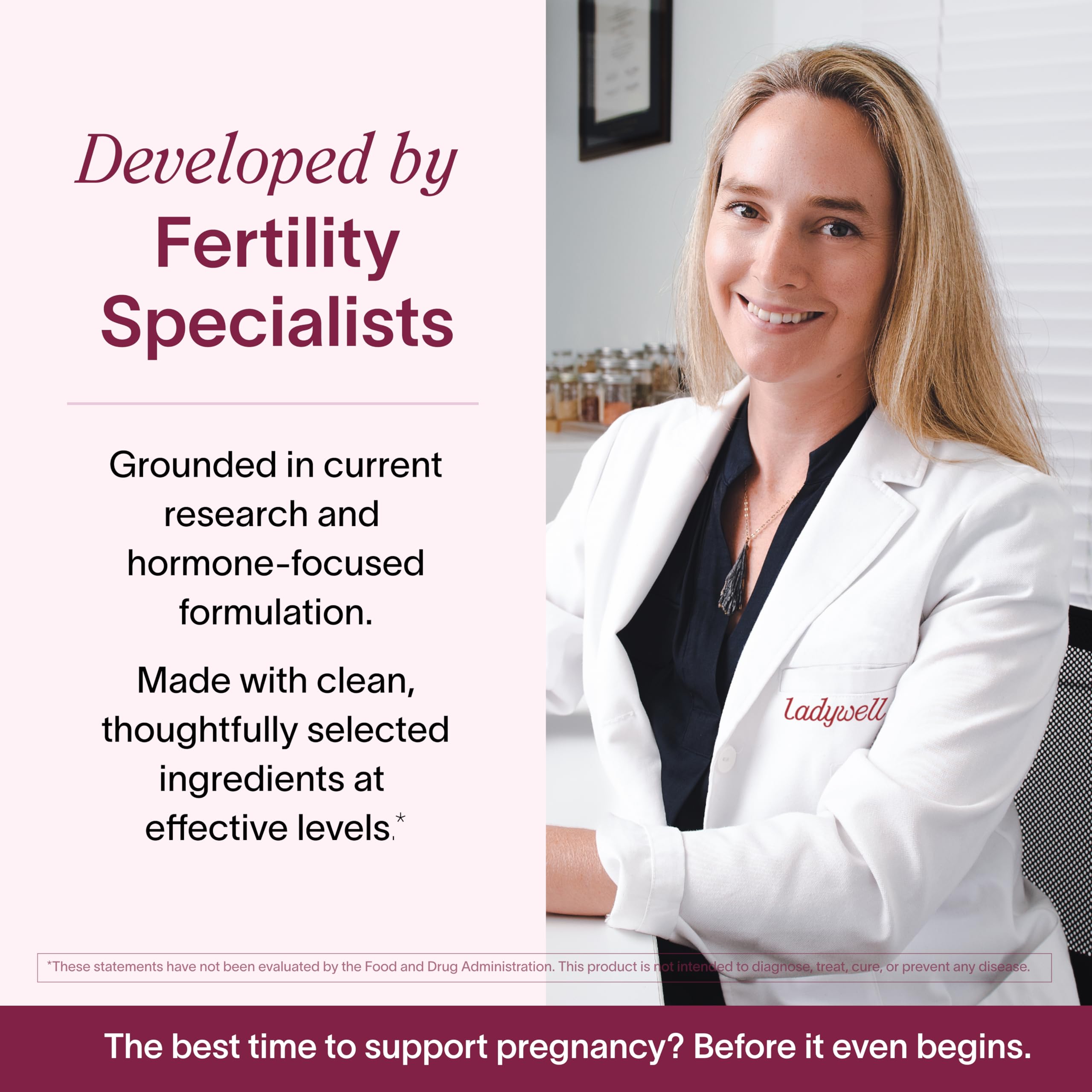 Ladywell Prenatal Multivitamin iron component emphasized for daily iron needs