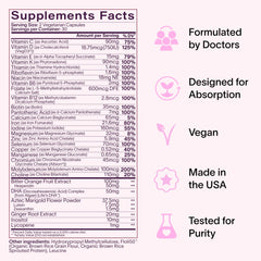 Ladywell Prenatal Multivitamin made in USA in certified facility
