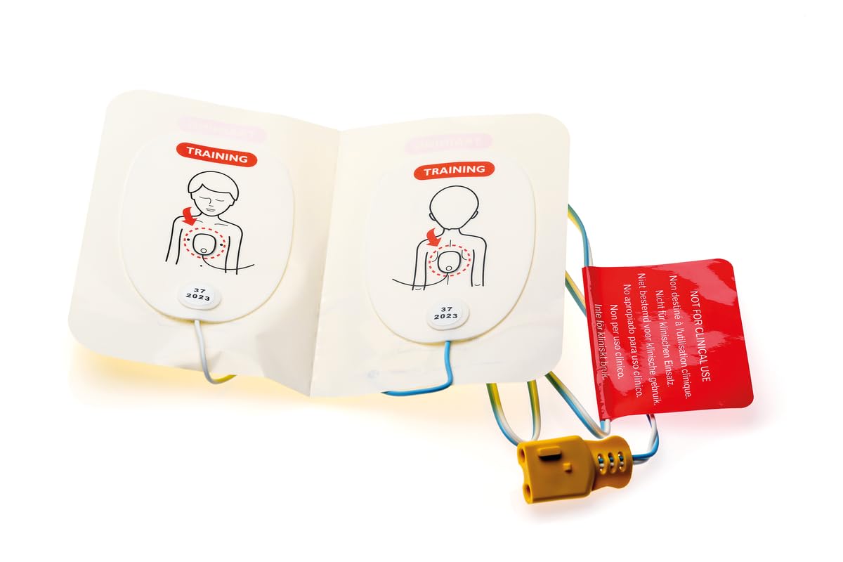 Laerdal pediatric AED trainer pads compatible with multiple Laerdal devices for practice.