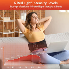 LAFCARE belt demonstrates pulse massage feature for relaxation.