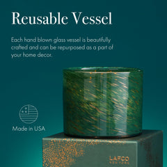Botanical notes of spruce and birch enrich a room during winter evenings.