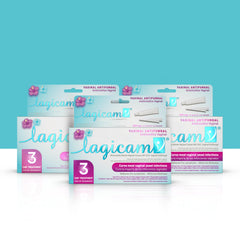 LAGICAM V 3-day treatment tube shown for fast itching relief and irritation support.