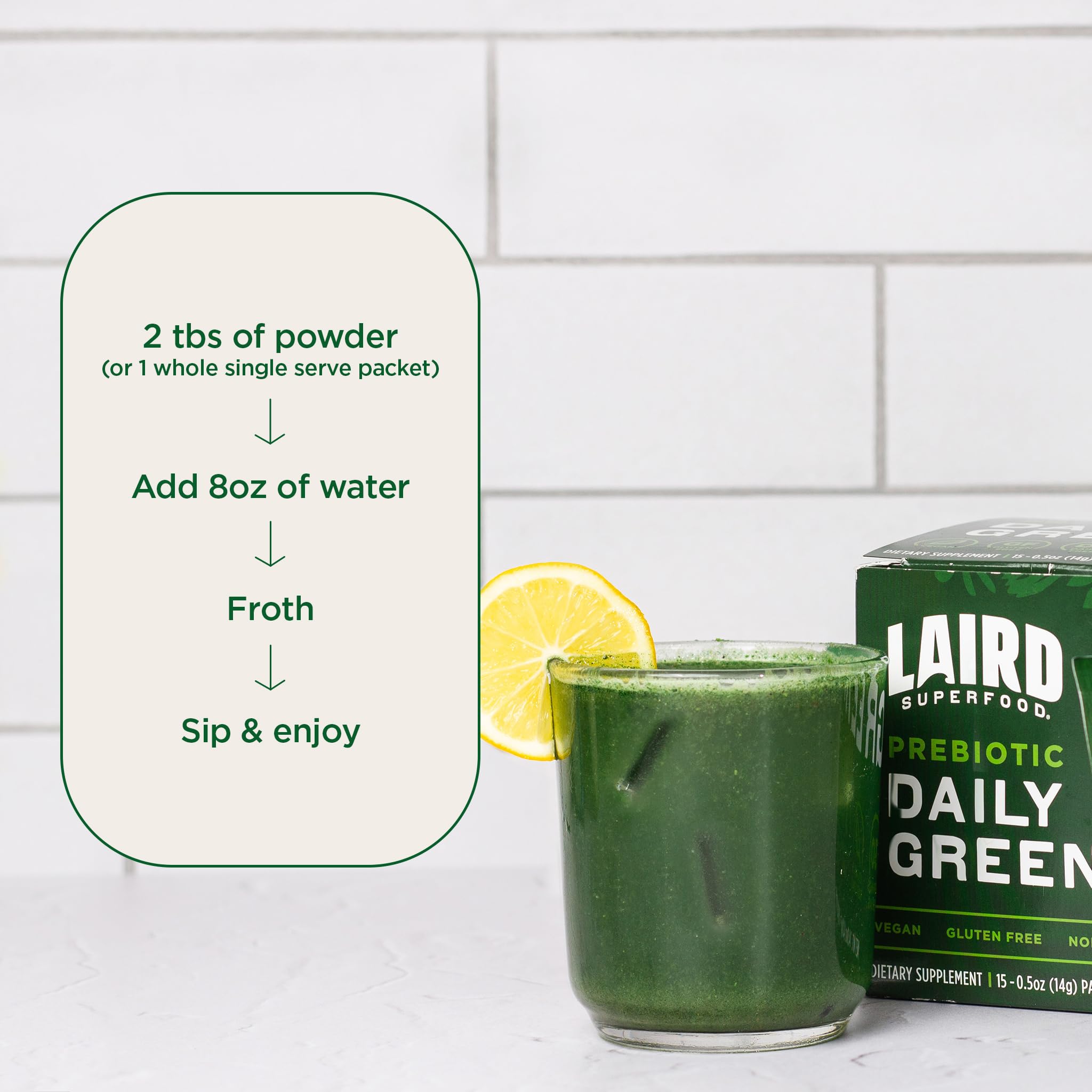Laird Superfood Prebiotic Fiber blend visual highlighting gut-friendly support