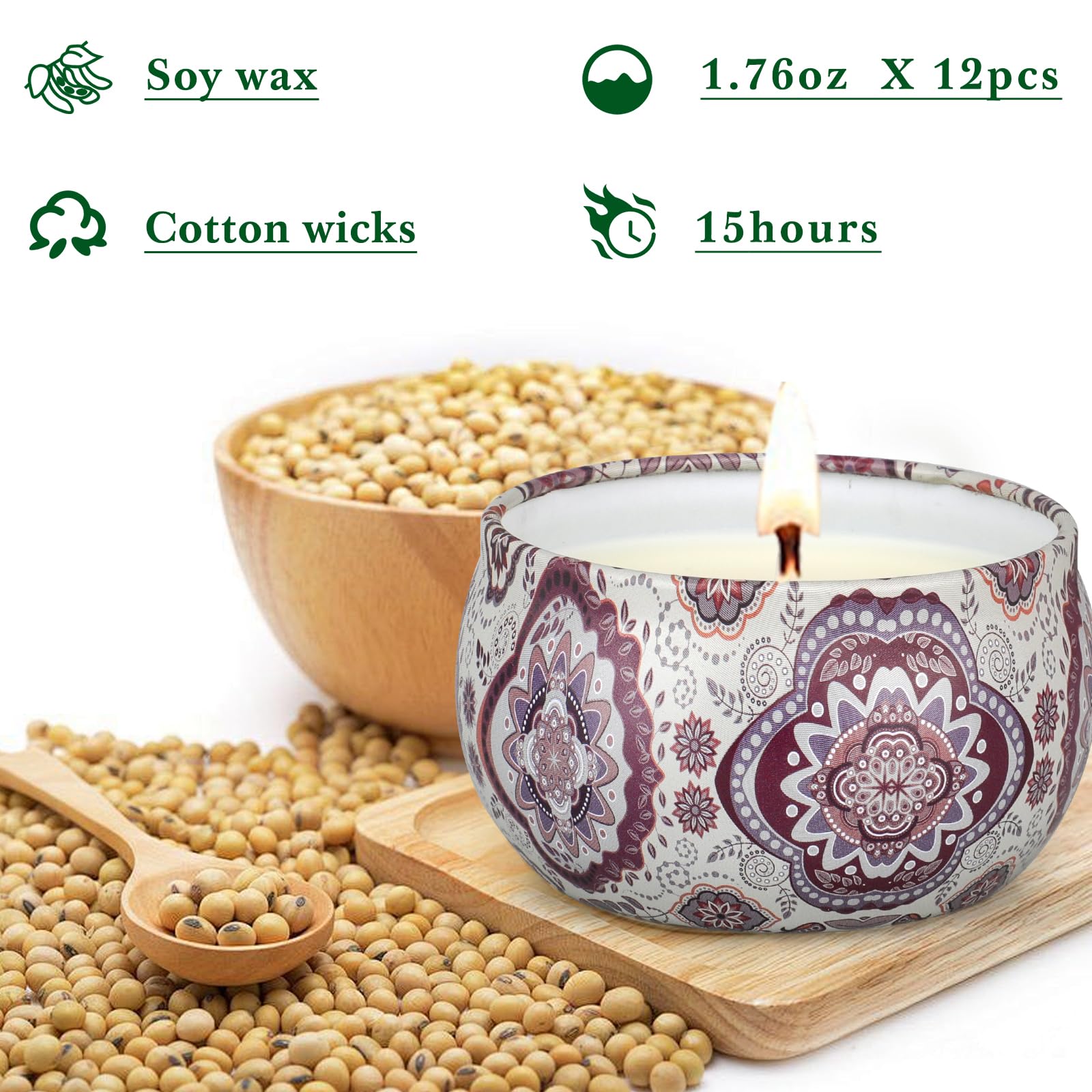 LAJDL candle jar reusable after burn for storage or plants