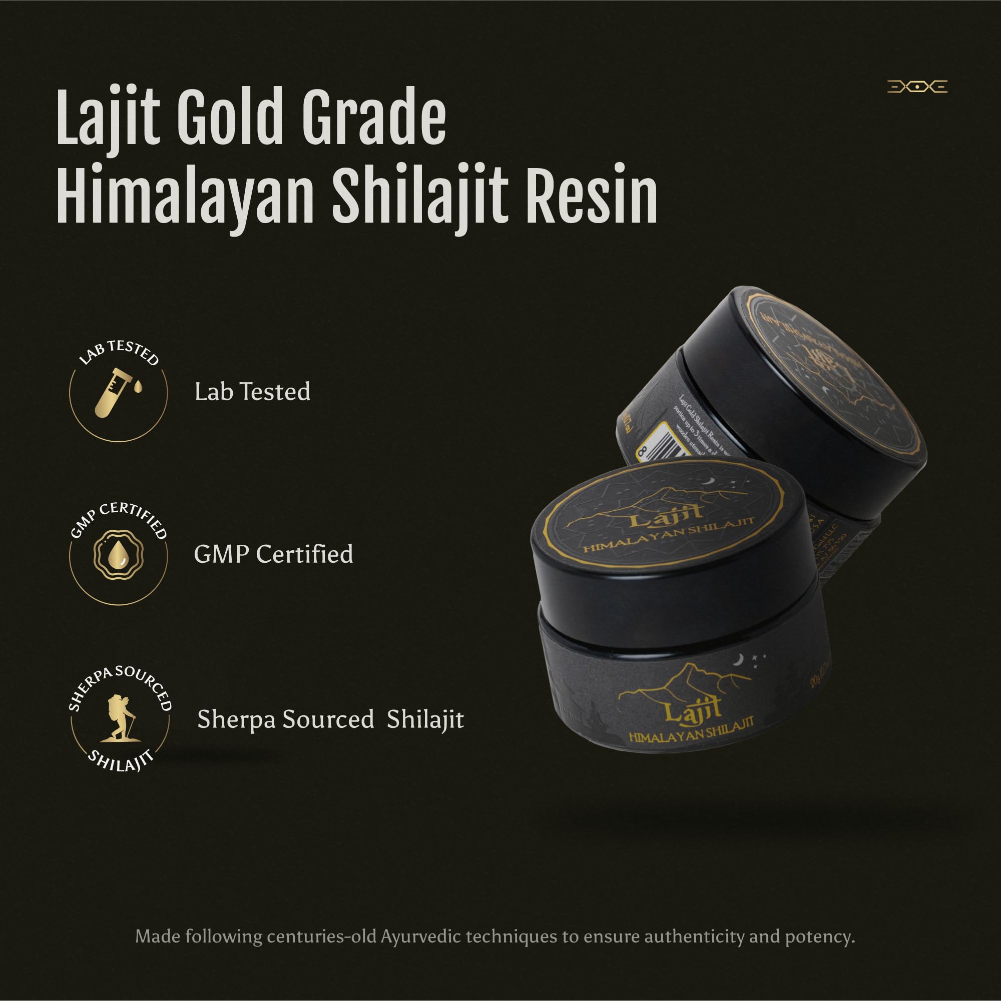 Lajit fulvic acid rich Shilajit content emphasizes mineral dense profile