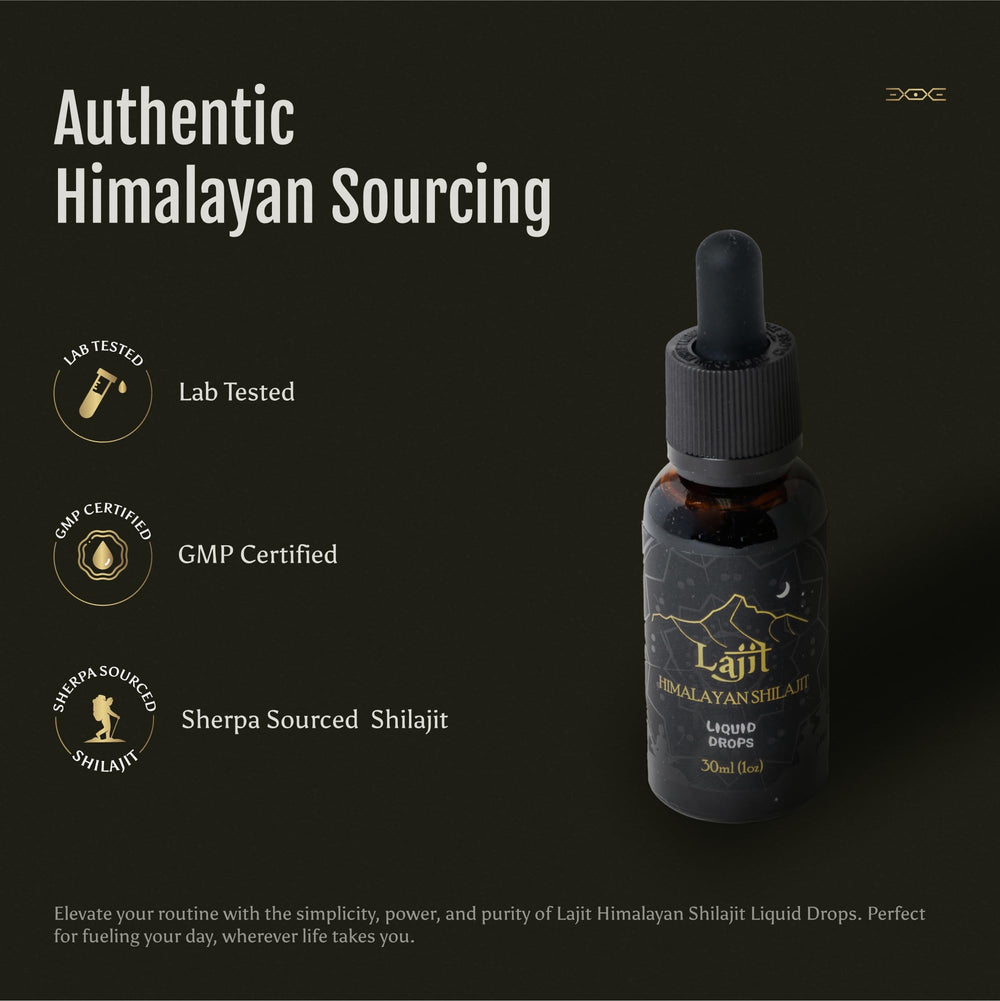 Lajit Shilajit lab-test label communicates safety and purity.