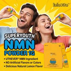 lalavita NMN stick pack open, ready to enjoy a precise single dose.