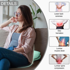 LAMATILOVE lumbar traction mode options: diverse settings for massage, heat, and EMS.