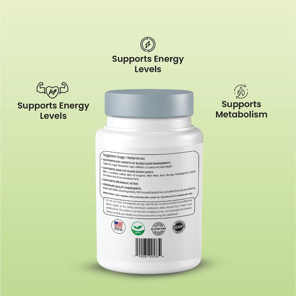 LAMBO NATURALS Blood Sugar Support Pro label close-up with key ingredients listed