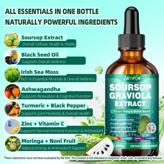 LAMFQA Ashwagandha Turmeric liquid drops ready for convenient daily use.
