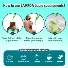 LAMFQA Immunity-friendly drops suitable for beverages and direct use.