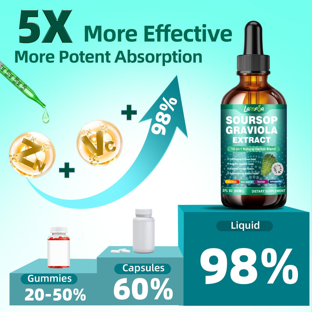 LAMFQA Sea Moss Moringa complex liquid for digestion and vitality.