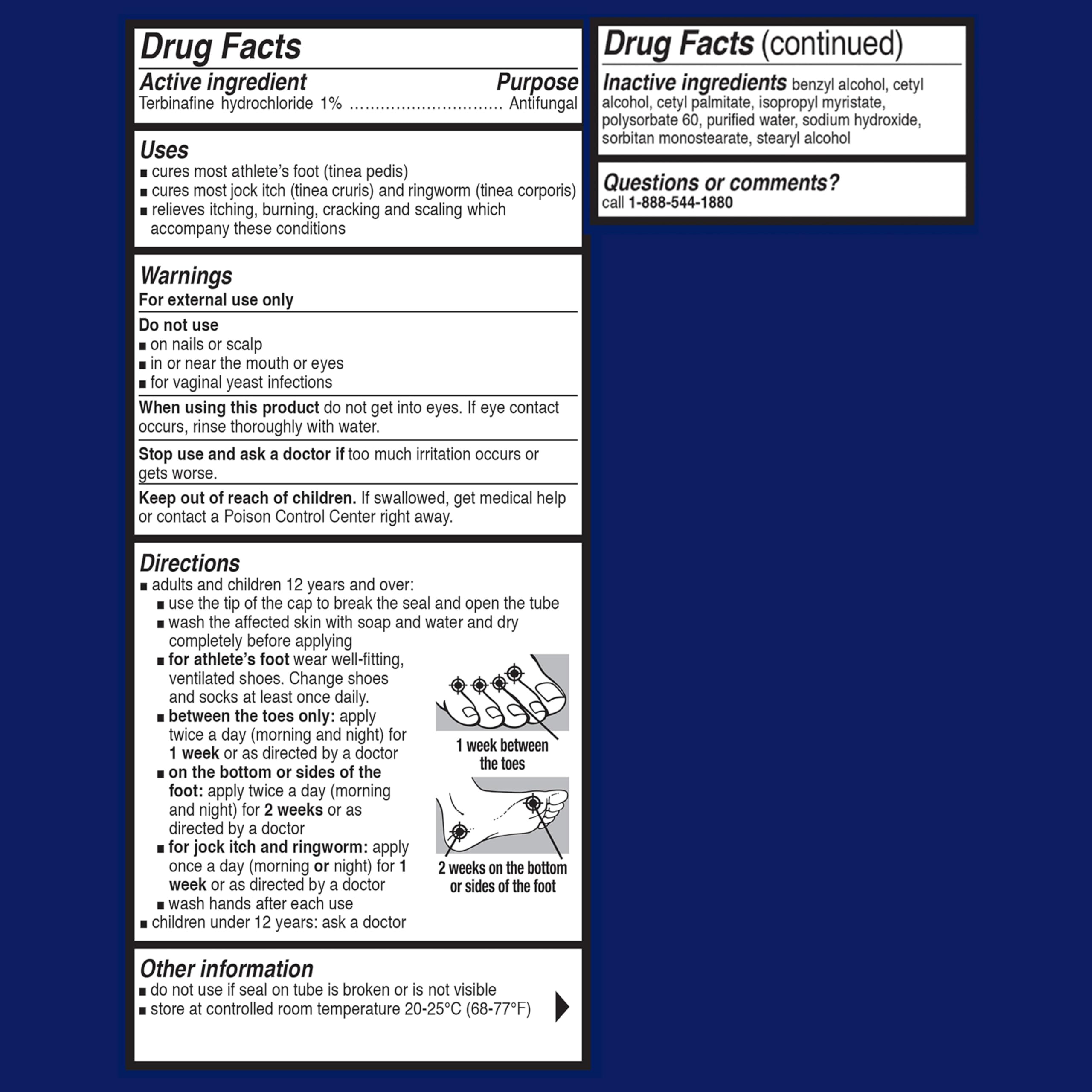 Lamisil anti-fungal action graphic highlighting quick relief and fungus control.