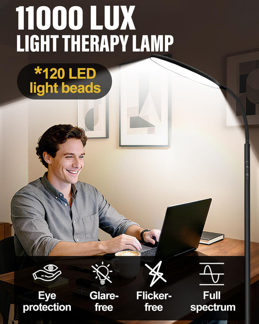 LanAqua Light Therapy Lamp touch panel for quick control during busy mornings