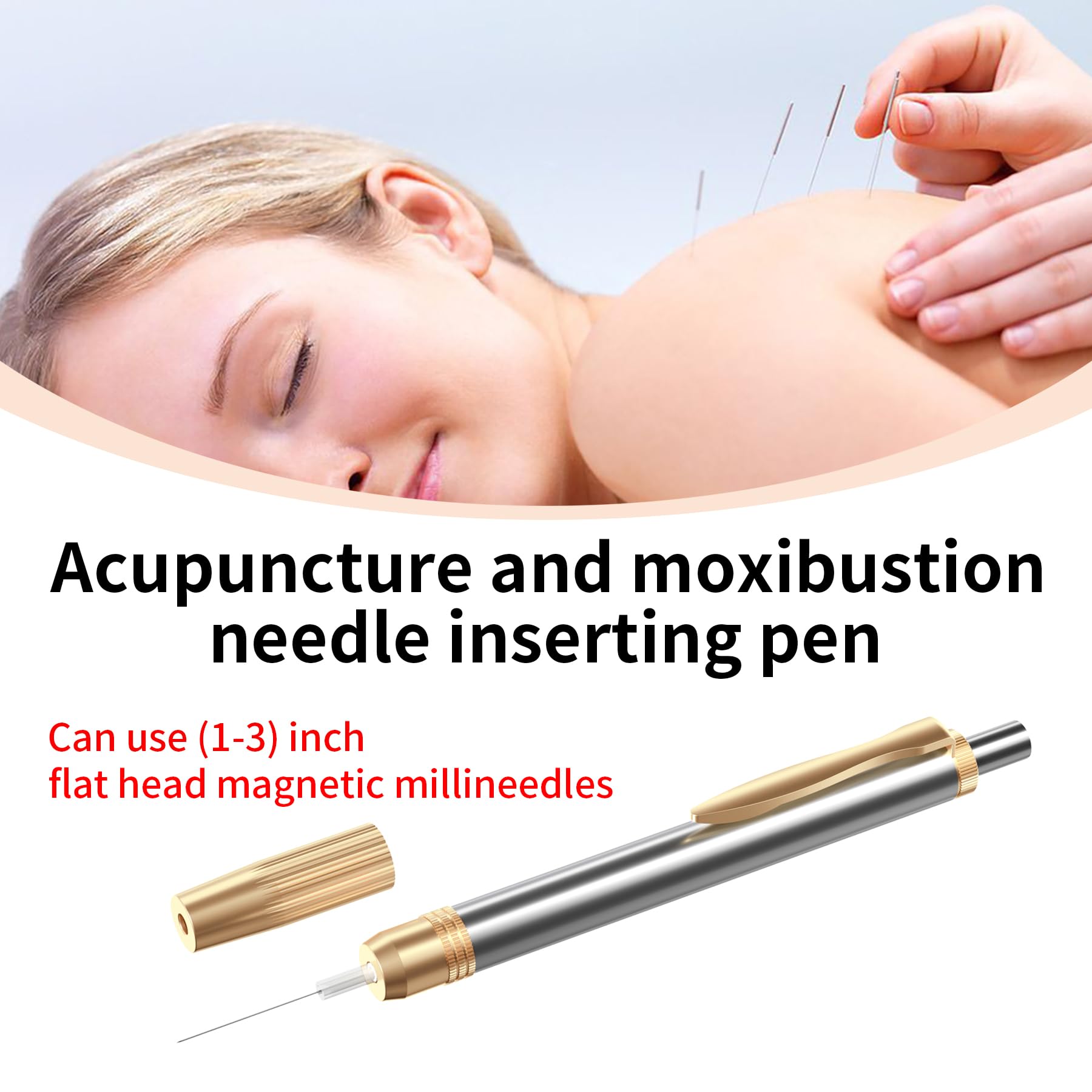 LANBO inserter demonstrating use for dry needling and moxibustion.