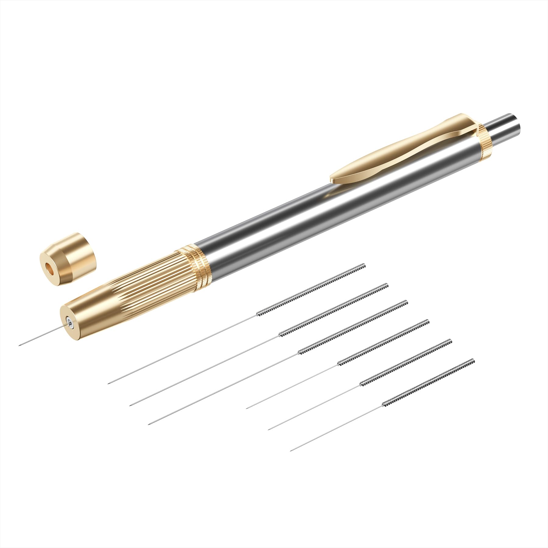 LANBO painless acupuncture needle inserter showcasing stainless steel body for durability.