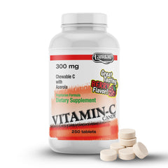 Landau chewable Vitamin C berry bottle for kids with a tasty, kid-friendly format.