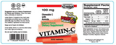 Close-up of Landau Vitamin C chewable tablets highlighting easy daily consumption