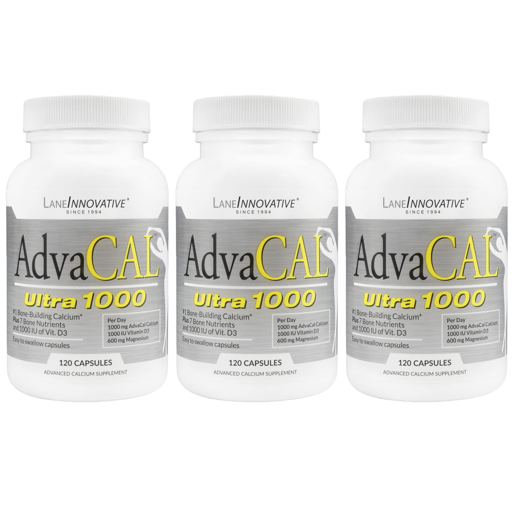 Lane Innovative AdvaCAL Ultra 1000 bottle front view showing easy absorption features