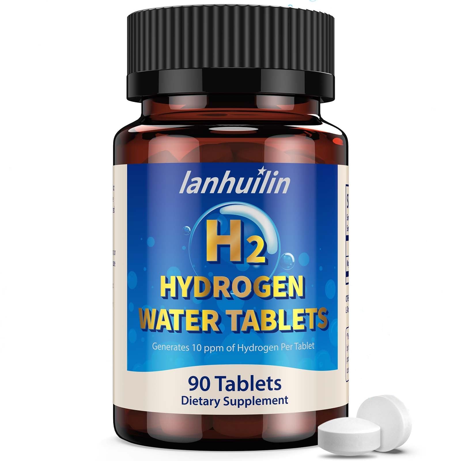 lanhuilin hydrogen tablets dissolving in water to create antioxidant rich hydration
