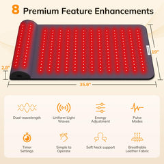 LANSSPARIE red light mat lumbar-flip view showing back support option