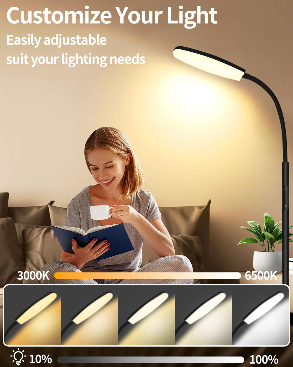 LanSuper lamp gooseneck adjusts orientation for versatile light angles.