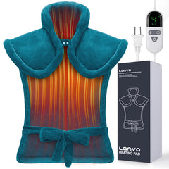 LANVA electric heating pad on bed providing full-body warmth and back relief